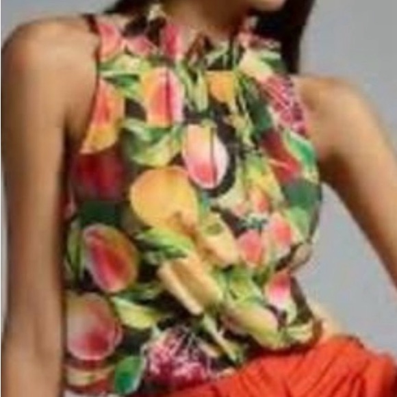 Fruit Print Black Tank By Maeve From Anthropologie. Nwt In Size M.